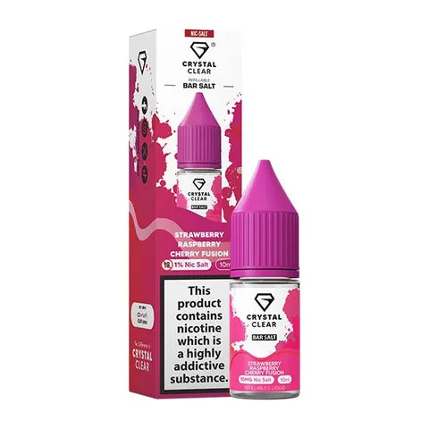 Crystal Clear Nic Salts 10ml Strawberry Raspberry Cherry Fusion