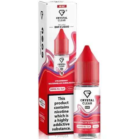 Crystal Clear Nic Salts 10ml Strawberry Watermelon Bubblegum