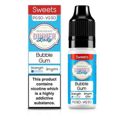 Dinner Lady 50/50 10ml Vape Juice Bubblegum 3mg