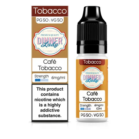 Dinner Lady 50/50 10ml Vape Juice Cafe Tobacco 6mg