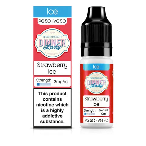 Dinner Lady 50/50 10ml Vape Juice Strawberry Ice 3mg