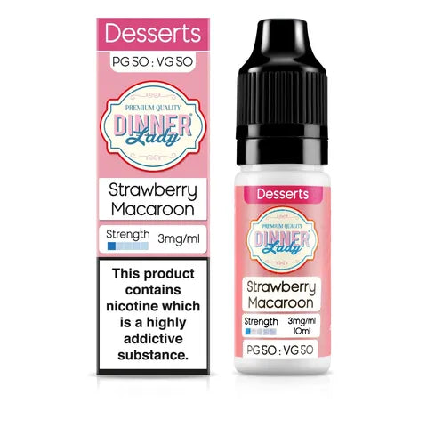 Dinner Lady 50/50 10ml Vape Juice Strawberry Macaroon 3mg