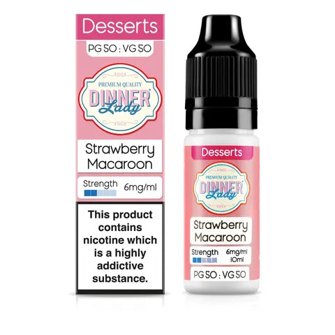 Dinner Lady 50/50 10ml Vape Juice Strawberry Macaroon 6mg