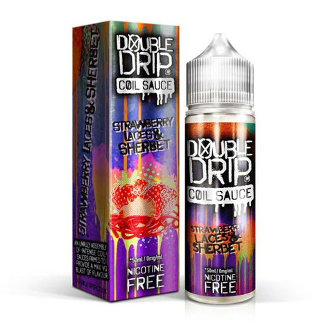 Double Drip Coil Sauce E-Liquid 50ml Shortfill Strawberry Laces & Sherbet