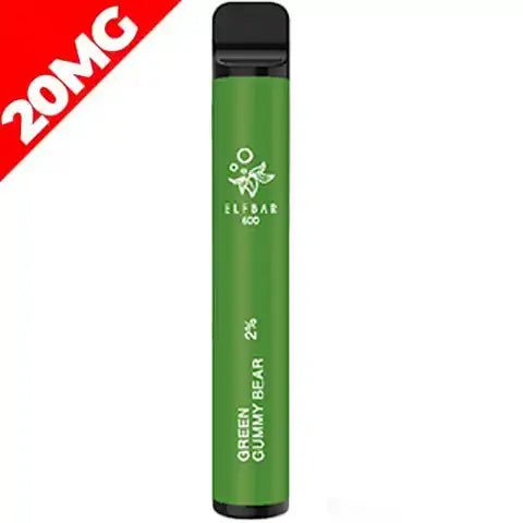 Elf Bar 600 Disposable Pod Kit 20mg 20mg Green Gummy Bear