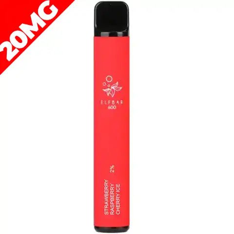 Elf Bar 600 Disposable Pod Kit 20mg 20mg Strawberry Raspberry Cherry Ice