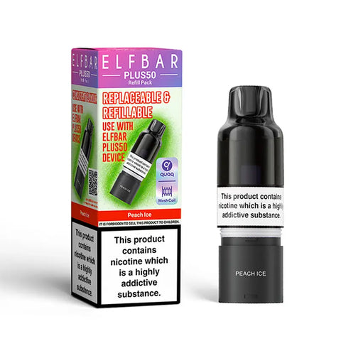 Elf Bar Plus 50 Prefilled Replacement Pods Peach Ice