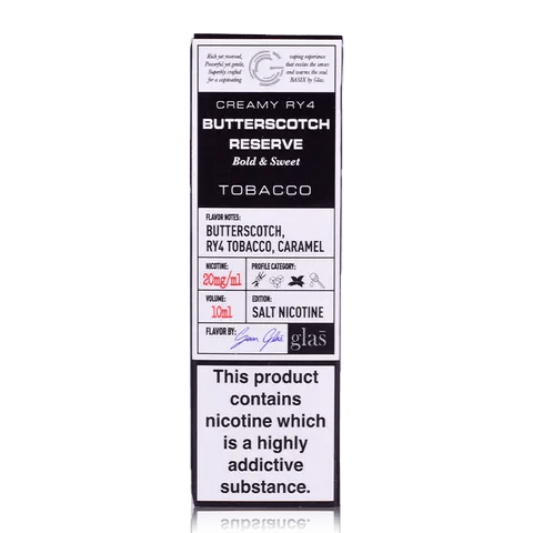 Glas Basix Nic Salt E-Liquids Butterscotch Reserve