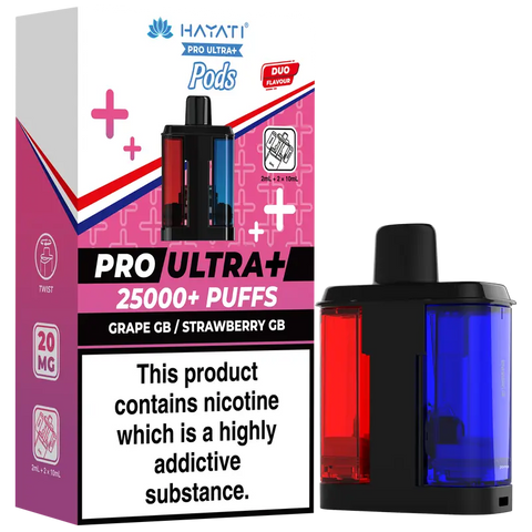 Hayati Pro Ultra Plus 25K Refill Pods Grape GB Strawberry BG Refill