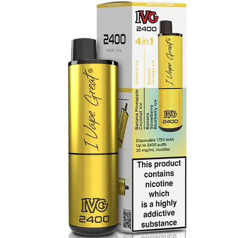 IVG 2400 4 in 1 Disposable Pod Vape Banana Edition