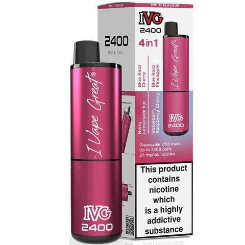 IVG 2400 4 in 1 Disposable Pod Vape Berry Edition