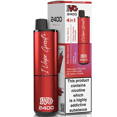 IVG 2400 4 in 1 Disposable Pod Vape Cherry Edition