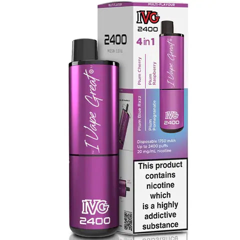 IVG 2400 4 in 1 Disposable Pod Vape Plum Edition