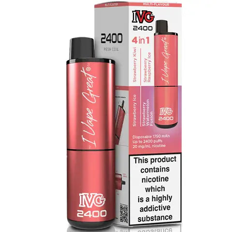IVG 2400 4 in 1 Disposable Pod Vape Strawberry Edition
