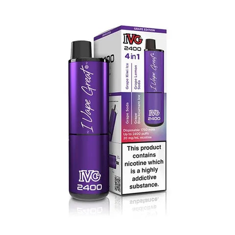 IVG 2400 4 in 1 Disposable Pod Vape Grape Edition