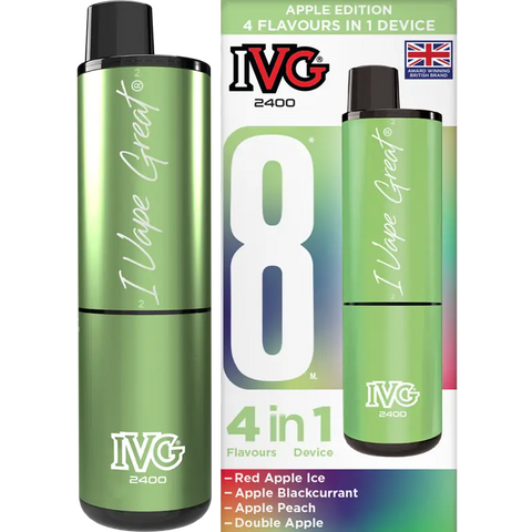 IVG 2400 Prefilled Vape Pod Kit 4-in-1 Apple Edition