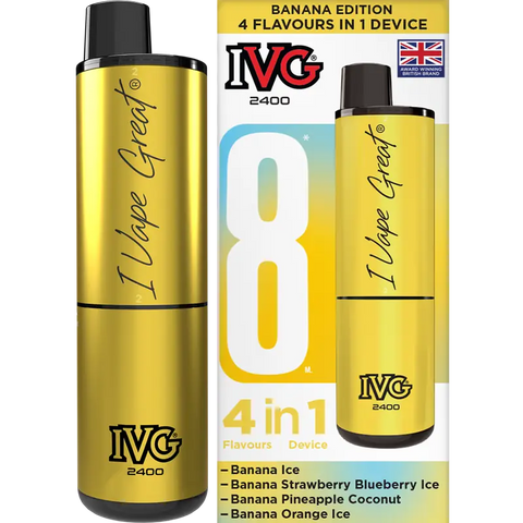 IVG 2400 Prefilled Vape Pod Kit 4-in-1 Banana Edition