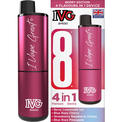 IVG 2400 Prefilled Vape Pod Kit 4-in-1 Berry Edition