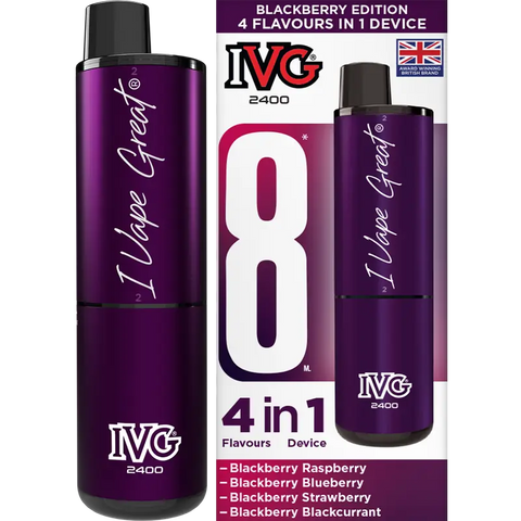 IVG 2400 Prefilled Vape Pod Kit 4-in-1 Blackberry Edition