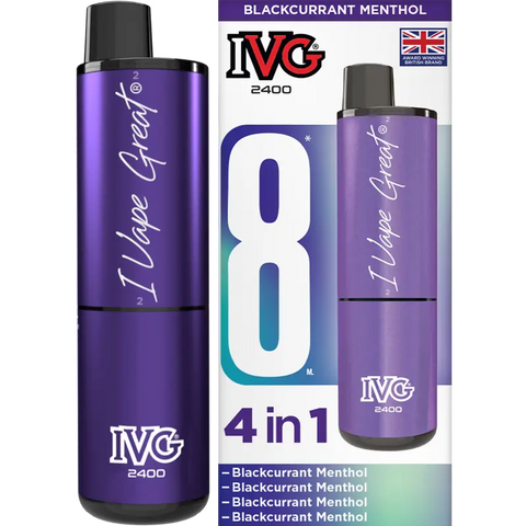 IVG 2400 Prefilled Vape Pod Kit Blackcurrant Menthol