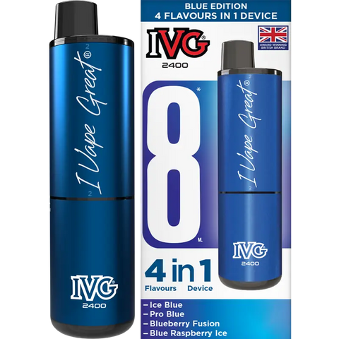 IVG 2400 Prefilled Vape Pod Kit 4-in-1 Blue Edition