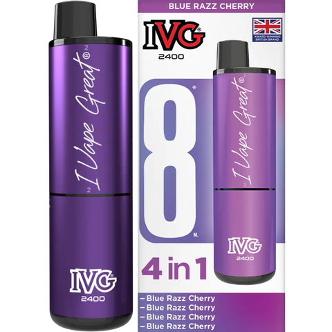 IVG 2400 Prefilled Vape Pod Kit Blue Razz Cherry