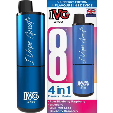 IVG 2400 Prefilled Vape Pod Kit 4-in-1 Blueberry Edition