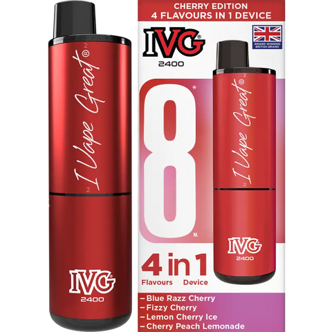 IVG 2400 Prefilled Vape Pod Kit 4-in-1 Cherry Edition