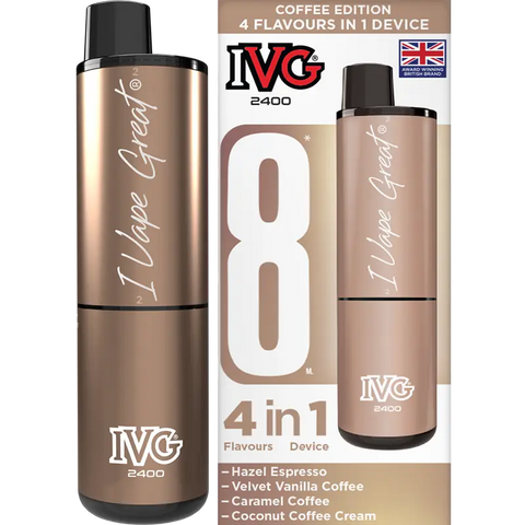 IVG 2400 Prefilled Vape Pod Kit 4-in-1 Coffee Edition
