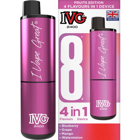 IVG 2400 Prefilled Vape Pod Kit 4-in-1 Fruits Edition