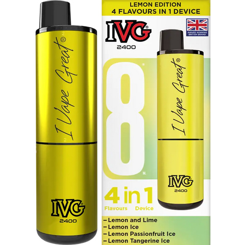 IVG 2400 Prefilled Vape Pod Kit 4-in-1 Lemon Edition