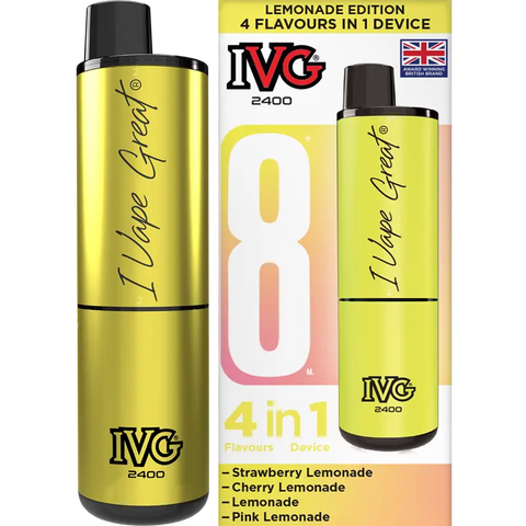 IVG 2400 Prefilled Vape Pod Kit 4-in-1 Lemonade Edition