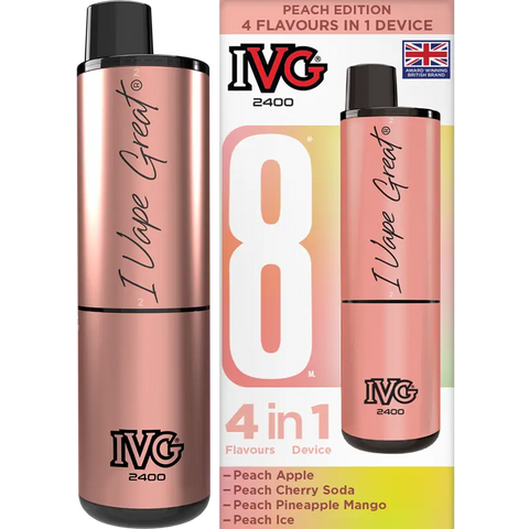 IVG 2400 Prefilled Vape Pod Kit 4-in-1 Peach Edition