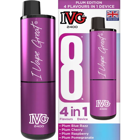 IVG 2400 Prefilled Vape Pod Kit 4-in-1 Plum Edition
