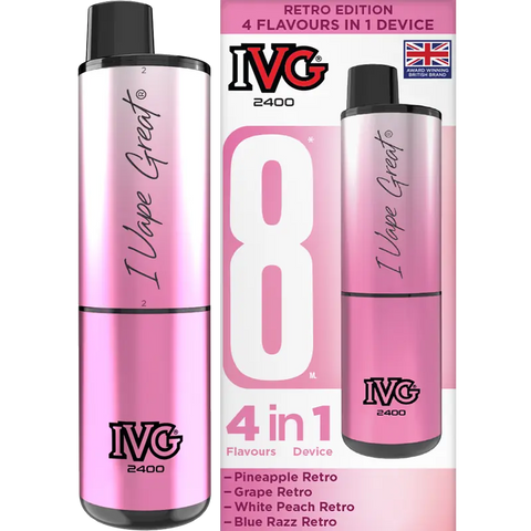 IVG 2400 Prefilled Vape Pod Kit 4-in-1 Retro Edition