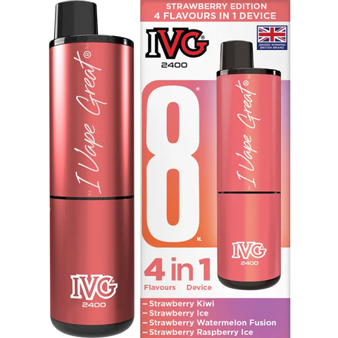 IVG 2400 Prefilled Vape Pod Kit 4-in-1 Strawberry Edition