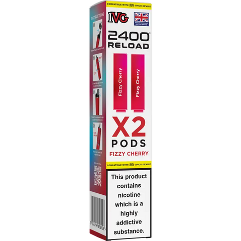 IVG 2400 Reload 2-in-1 Prefilled Vape Pods Fizzy Cherry