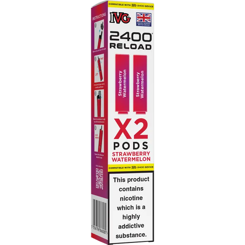 IVG 2400 Reload 2-in-1 Prefilled Vape Pods Strawberry Watermelon