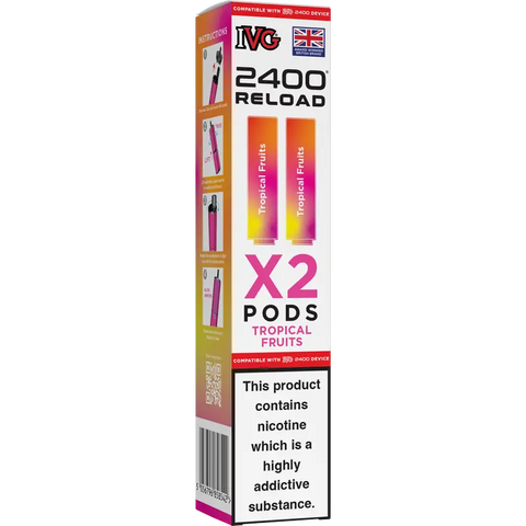 IVG 2400 Reload 2-in-1 Prefilled Vape Pods Tropical Fruits