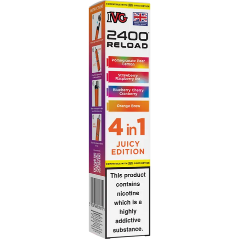IVG 2400 Reload 4-in-1 Multi Flavour Prefilled Vape Pods