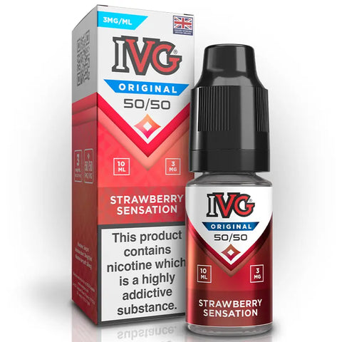 IVG 50/50 Original 10ml E-liquids Strawberry Sensation 3mg