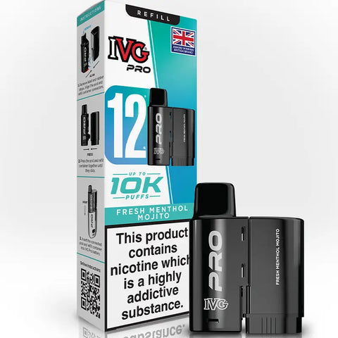IVG Pro 12 Prefilled Replacement Pods Fresh Menthol Mojito