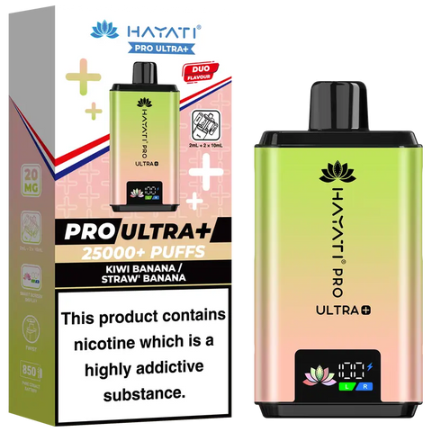 Hayati Pro Ultra Plus 25k Prefilled Vape Kit Kiwi Banana Straw' Banana