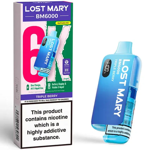 Lost Mary BM6000 Prefilled Pod Vape Kit Triple Berry