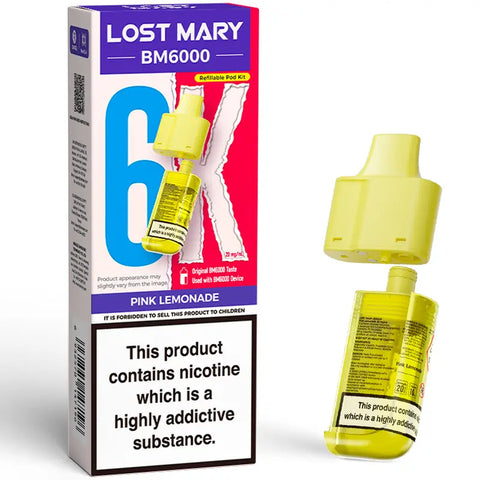 Lost Mary BM6000 Prefilled Pods + Refill Container Pink Lemonade