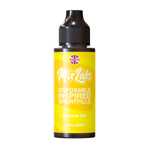 Mix Labs 100ml Shortfill E-Liquid Banana Ice