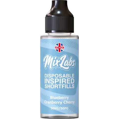 Mix Labs 100ml Shortfill E-Liquid Blueberry Cranberry Cherry