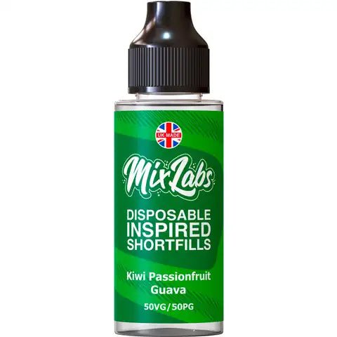 Mix Labs 100ml Shortfill E-Liquid Kiwi Passionfruit Guava