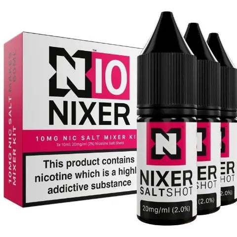 NIXER Mixer Nic Shots Kit 3 Pack 10mg 50 50 Salt