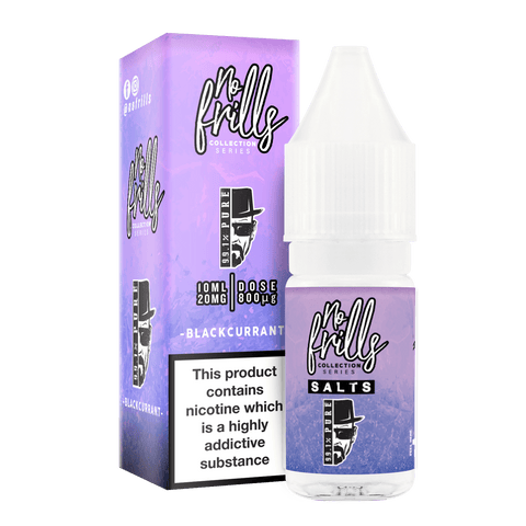 No Frills 99.1% Pure 10ml Nic Salt E-Liquid Blackcurrant